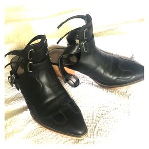 Carlos by Carlos Santana black buckle up booties